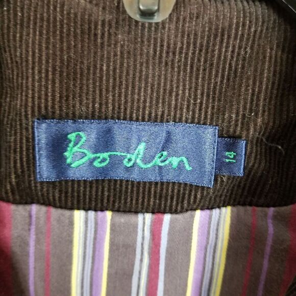 Boden Women Tailored Cotton Cord Semi Fitted Blazer Jacket US 10 Brown Preppy - Picture 5 of 6